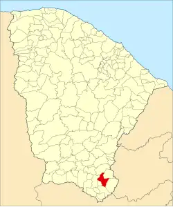 Localização de Milagres no Ceará