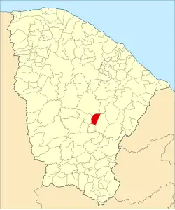 Localização de Milhã no Ceará