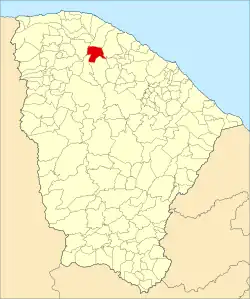Localização de Miraíma no Ceará