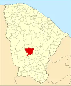 Localização de Mombaça no Ceará