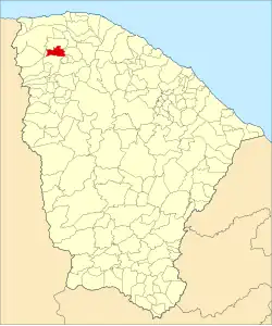 Localização de Moraújo no Ceará