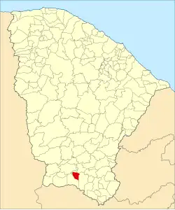 Localização de Nova Olinda no Ceará