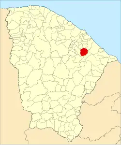 Localização de Ocara no Ceará