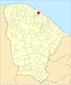 Localização de Paraipaba no Ceará