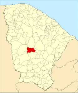 Localização de Pedra Branca no Ceará
