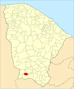 Localização de Potengi no Ceará