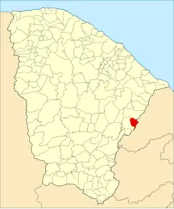 Localização de Potiretama no Ceará