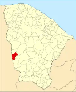 Localização de Quiterianópolis no Ceará