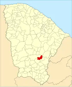 Localização de Quixelô no Ceará
