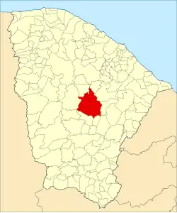 Localização de Quixeramobim no Ceará