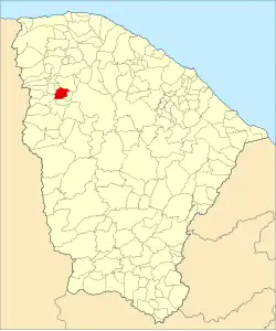 Localização de Reriutaba no Ceará