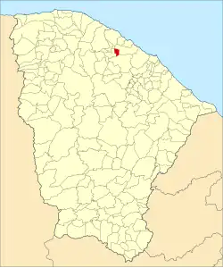 Localização de São Luís do Curu no Ceará