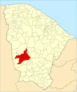 Localização de Tauá no Ceará