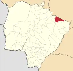 Localização de Cassilândia em Mato Grosso do Sul