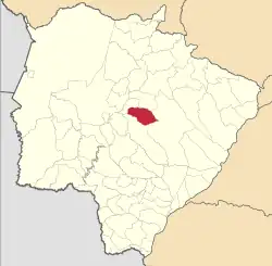 Localização de Jaraguari em Mato Grosso do Sul
