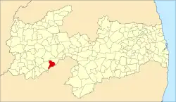 Localização de Água Branca na Paraíba