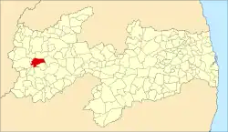 Localização de Aguiar na Paraíba