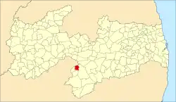 Localização de Amparo na Paraíba