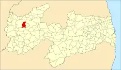 Localização de Aparecida na Paraíba