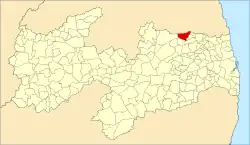 Localização de Araruna na Paraíba