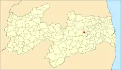 Localização de Areial na Paraíba