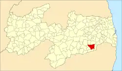 Localização de Aroeiras na Paraíba