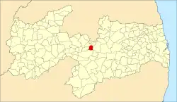 Localização de Assunção na Paraíba