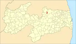 Localização de Baraúna na Paraíba