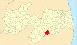 Localização de Barra de São Miguel na Paraíba