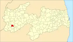 Localização de Boa Ventura na Paraíba