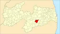 Localização de Cabaceiras na Paraíba