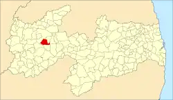 Localização de Cajazeirinhas na Paraíba