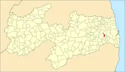 Localização de Caldas Brandão na Paraíba