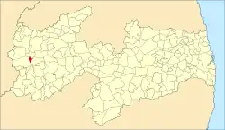 Localização de Carrapateira na Paraíba