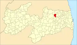 Localização de Casserengue na Paraíba