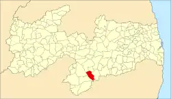 Localização de Congo na Paraíba