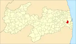 Localização de Cruz do Espírito Santo na Paraíba