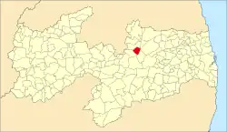 Localização de Cubati na Paraíba