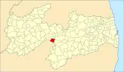 Localização de Desterro na Paraíba