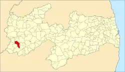 Localização de Diamante na Paraíba