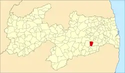 Localização de Fagundes na Paraíba