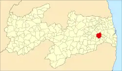 Localização de Gurinhém na Paraíba