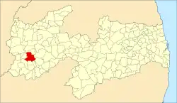 Localização de Itaporanga na Paraíba