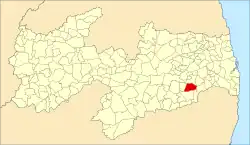 Localização de Itatuba na Paraíba