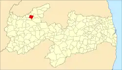 Localização de Jericó na Paraíba