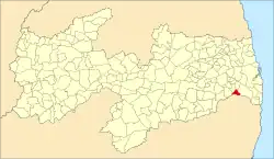 Localização de Juripiranga na Paraíba