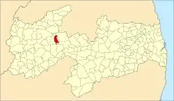 Localização de Malta na Paraíba