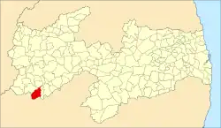 Localização de Manaíra na Paraíba