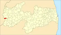 Localização de Monte Horebe na Paraíba