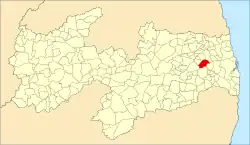 Localização de Mulungu na Paraíba